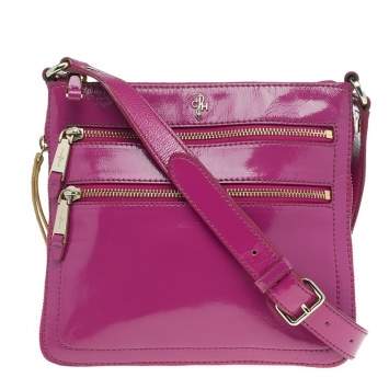 Pre Owned Cole Haan Pink Patent Leather Jitney Sheila Crossbody Bag