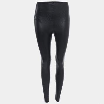Pre Owned Commando Black Faux Leather Control Leggings S