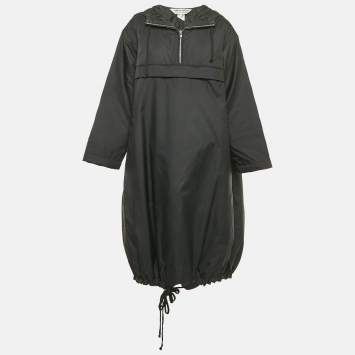 Comme des Garcons Black Synthetic Hooded Long Jacket M