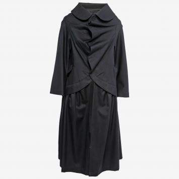 Pre Owned Comme des Garcons Black Wool Collared Long Coat M