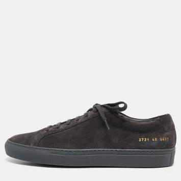 Pre Owned Common Projects Grey Suede Achilles Low Top Sneakers Size 40