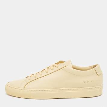 Pre Owned Common Projects Yellow Leather Achilles Sneakers Size 40