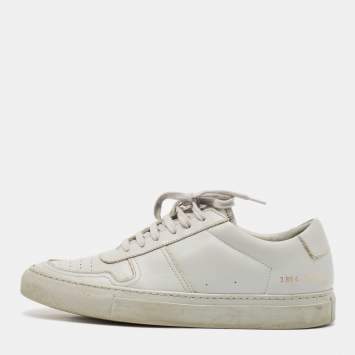 Common Projects Light Grey Leather BBall Low Top Bumpy Sneakers Size 38