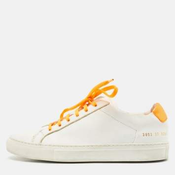 Common Projects White Leather Achilles Low Top Sneakers Size 37