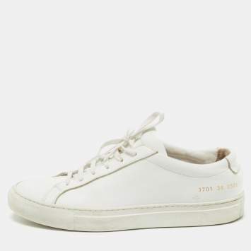 Pre Owned Common Projects White Leather Achilles Low Top Sneakers Size 38