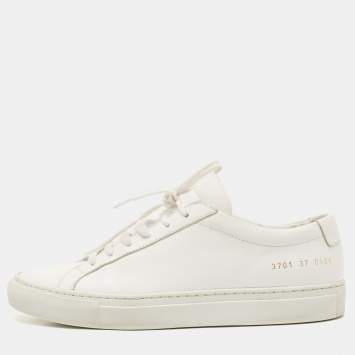 Pre Owned Common Projects White Leather Achilles Sneakers Size 37