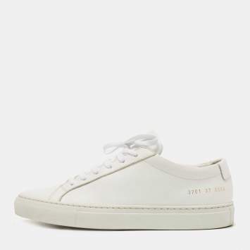 Pre Owned Common Projects White Leather Achilles Low Top Sneakers Size 37