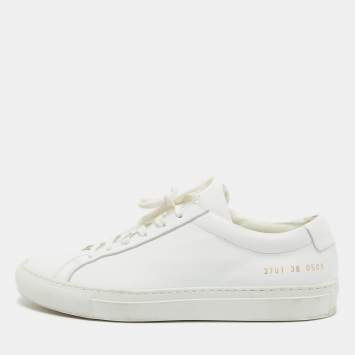 Pre Owned Common Projects White Leather Achilles Sneakers Size 38
