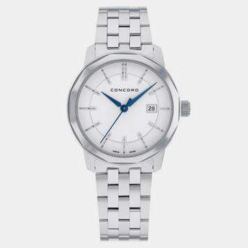 Pre Owned Concord Silver Stainless Steel Bennington 0320403 Quartz Women's Wristwatch 31 mm