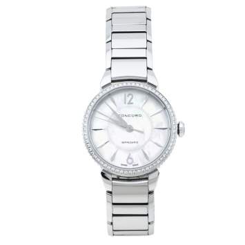 Pre Owned Concord Mother Of Pearl Stainless Steel Diamond Impresario CC.06.3.14.1120S Women's Wristwatch 32 mm
