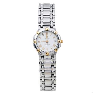 Pre Owned Concord White Two-Tone Stainless Steel Saratoga 115.73.287.G Women's Wristwatch 23 mm