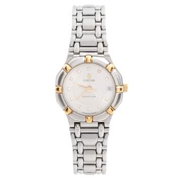 مملوكة مسبقًا Concord White Two-Tone Stainless Steel Saratoga 115.73.287.G Women's Wristwatch 23 mm