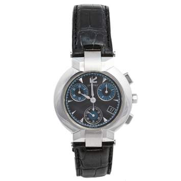 Pre Owned Concord Grey Stainless Steel Leather La Scala 14.C5.1891 Women's Wristwatch 38 mm