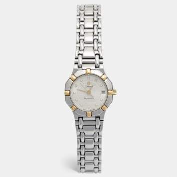 Pre Owned Concord White Two-Tone Stainless Steel Saratoga 115.73.287.G Women's Wristwatch 23 mm