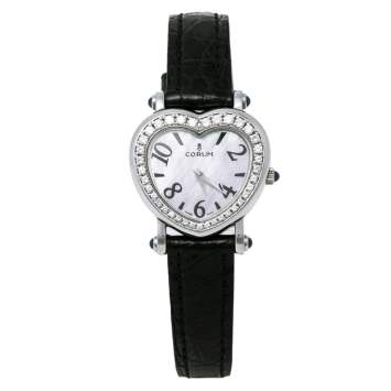 Pre Owned Corum Mother of Pearl Stainless Steel Diamonds Heart Beat 24.183.47 Women's Wristwatch 29.50 mm