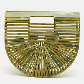 Pre Owned Cult Gaia Green Acrylic Mini Ark Clutch