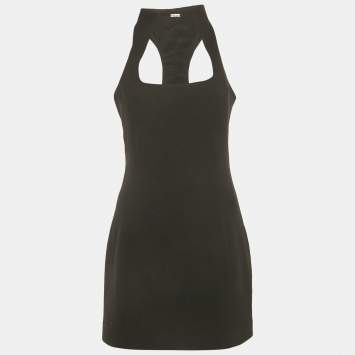 Pre Owned Cult Gaia Black Crepe Akaia Mini Dress M      