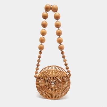 Cult Gaia Brown Bamboo Luna Crossbody Bag