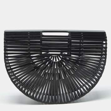 Pre Owned Cult Gaia Black Acrylic Small Ark Clutch
