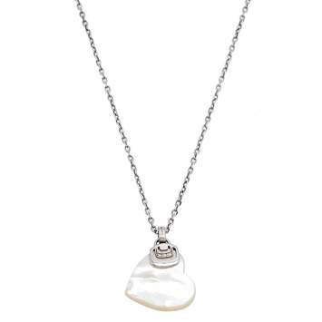 Pre Owned Damiani Damianissima Diamond Mother of Pearl Silver Necklace.