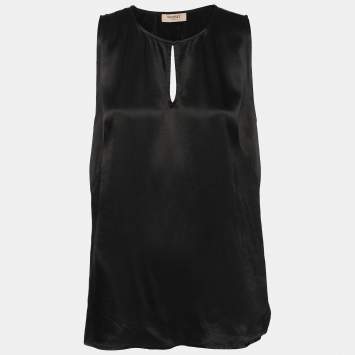 Pre Owned Twinset Black Satin Tank Top M