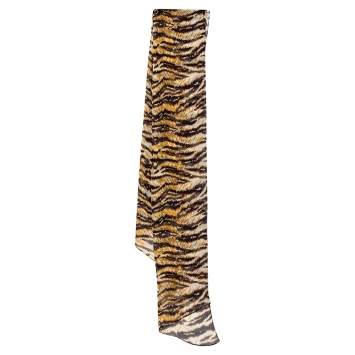 Pre Owned D&G Brown Animal Print Asymmetric Silk Stole
