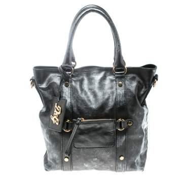 Pre Owned D&G Metallic Grey Leather Golden Box Messenger Bag