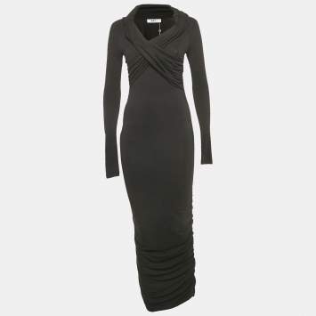 Pre Owned Day Birger et Mikkelsen Black Wrap Jersey Cilian Midi Dress S