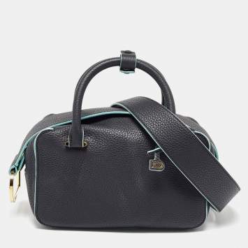 Pre Owned Delvaux Black Leather Mini Cool Box Shoulder Bag