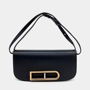 Delvaux Black Leather Rango Clutch Bag