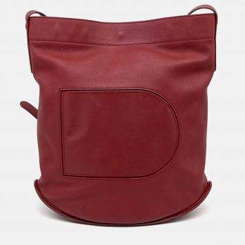 Pre Owned Delvaux Red Leather Pin Shoulder Bag