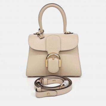 Pre Owned Delvaux Beige Leather Briand Mini Box