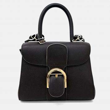 مملوكة مسبقًا Delvaux Black Leather Briand Mini Box