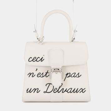 Pre Owned Delvaux Rumor White Leather Size MM