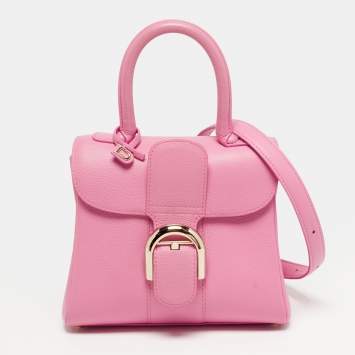 Pre Owned Delvaux Brillant Mini Pink Leather Top Handle Bag
