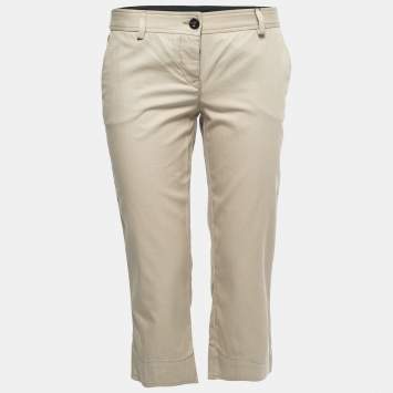 Pre Owned D&G Beige Cotton Capri Pants M