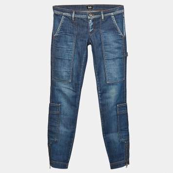 Pre Owned D&G Blue Washed Denim Cargo Low waist Jeans S Waist 30"