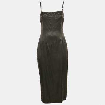D&G Black Crepe Sleeveless Midi Dress M