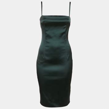 D&G Green Satin Strappy Short Dress S