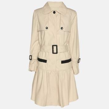 Pre Owned D&G Beige Gabardine Belted Trench Coat M