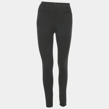 Pre Owned D&G Black Viscose Blend Stretch Slim Fit Trousers S 