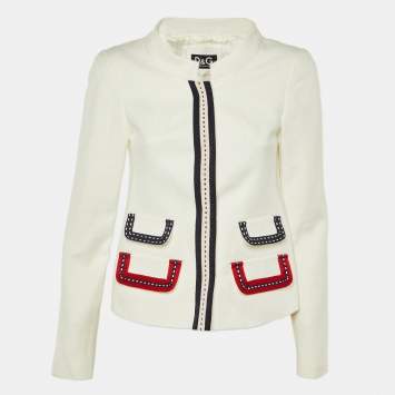 Pre Owned D&G Tri Color Cotton Front Pockets Breasted Blazer S