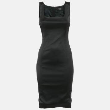 Pre Owned D&G Black Satin Sleeveless Short Dress S