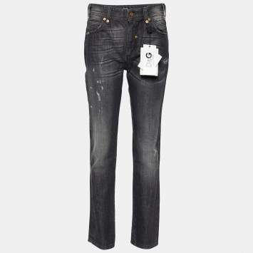 Pre Owned D&G Black Denim Distressed Jeans M