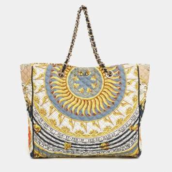 Pre Owned D&G Multicolor Quilted Canvas and Leather Lily Glam Tote 