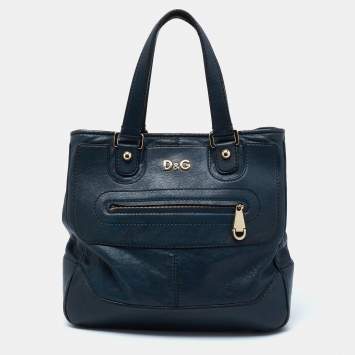 Pre Owned D&G Blue Leather Satchel