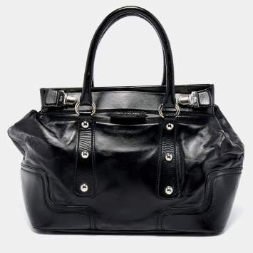 Pre Owned D&G Black Patent Leather Zoe Bag