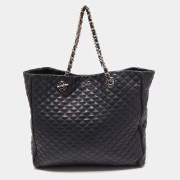 Pre Owned D&G Black Quilted Leather Lily Glam Tote