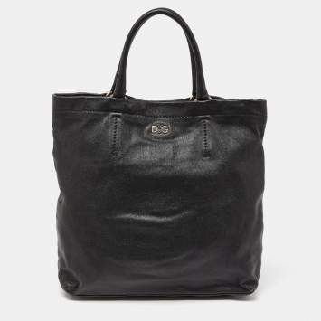 Pre Owned D&G Black Leather Kari Shopper Tote