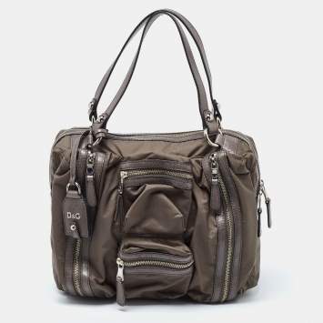 Pre Owned D&G Grey Nylon and Leather Mila Bag